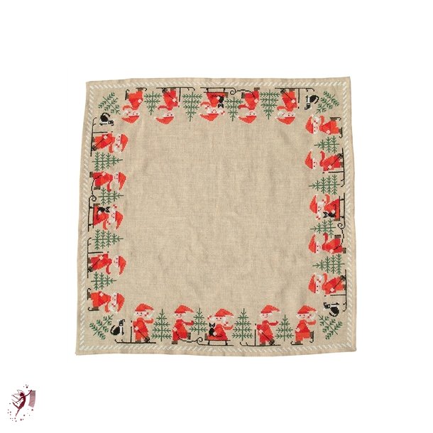 75-0339 Vintersportsnisser juletrstppe 141x141 cm