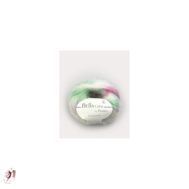 Bella Color 155 Rhvid med pinke og grne toner